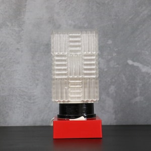Black and red bedside lamp - 1960s - Space Age - Plastic - era Guzzini Reggiani Sciolari