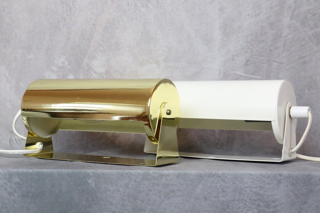 Rare Pair of White and Gold Wall Sconces Ikea V413 Vintage 1980's