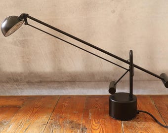 Vintage black desk lamp Stilplast - Italy - 1980&#39;s - counterweight lamp