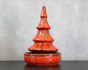 Escultura JASBA, bolsillo vacío en lava roja - 1970 - Cerámica de Alemania Occidental, época de Scheurich