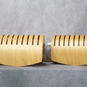 Pair of Ikea STRIMMA sconces in wood - 1980&#39;s - Scandinavian design