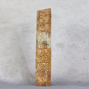 Tubular stoneware vase by Alan Wallwork - Lovera La Borne era - American ceramics - Brutalist work - 1970s - 1980s