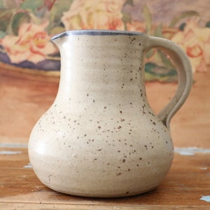 Vintage pitcher in enamelled stoneware by Couralis - French Ceramic
