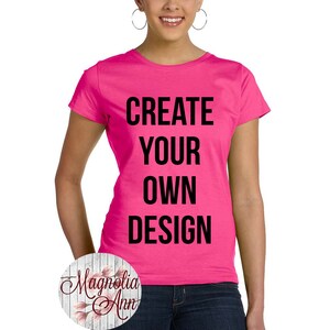 Custom Women&#39;s Jersey Crew Neck T Shirt, Sizes Small-3X, Plus Size Clothing, Custom Women Shirts, Personalized Shirt, Custom Shirt for Women