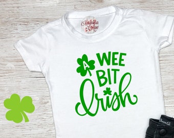 A Wee Bit Irish, St Patrick's Day Shirt, St. Patricks Day Kids Shirt, Girls St Patricks Day Shirt, Boys St Patricks Day Shirt, Shamrock Tee