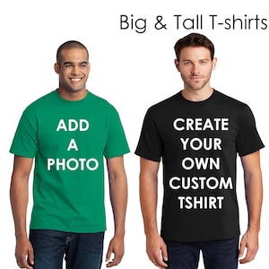 Custom Big and Tall T-shirt, T-shirt lange mannen, Custom Tall T-shirt, Custom T-shirt, Tall T-shirt, Tall T-shirt, gepersonaliseerd Tall T-shirt, Shirt Big & Tall heren