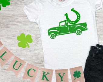 LKW-Shirt, St. Patricks Day Shirt, Jungen St. Patricks Day Shirt, Kinder St. Patricks Day Shirt, Kleinkind-Kleeblatt-Shirt, Glücks-Shirt, Shamrock