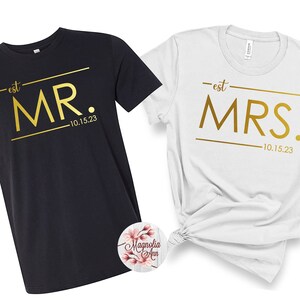 Mr & Mrs Shirt, Braut & Bräutigam Shirt, frisch verheiratet Shirt, Flitterwochen Shirt, Hochzeit Shirt, frisch verheiratet Shirts, Paare Shirts, Hochzeitsgeschenk