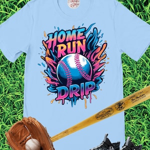 Home Run Drip Shirt, Baseball-Shirt, Jungen Baseball Drip Shirt, Baseball Shirt für Kinder, Kinder Baseball Shirt, Baseball T-Shirt, Eis Drip