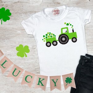 Tractor Shirt, St Patricks Day Shirt, Boys St Patricks Day Shirt, Kids St Patricks Day Shirt, Toddler Shamrock Shirt, Lucky Shirt, Shamrock