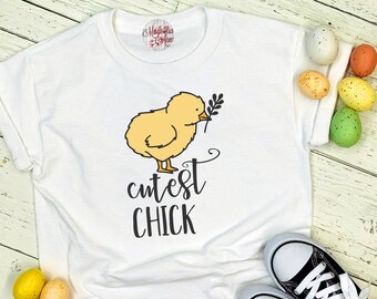 Camiseta de Pascua para niñas con pollito adorable, Camiseta de Pascua, Camiseta de Pascua para niños, Conjunto de Pascua para niñas, Camiseta de Pascua para niños, Camiseta de conejito, Camisetas de Pascua para niños