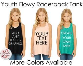 Girls Custom Tank Top, Kids Racerback Tank Top, Kids Tank Top, Girls Summer Tanks, Summer Girl Clothes, Tank Tops For Girls, Gifts For Girls