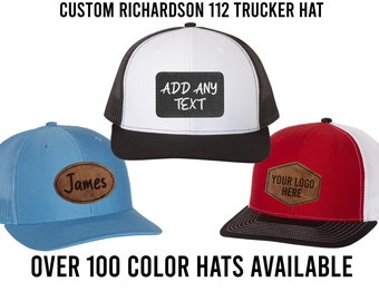 Custom Trucker Hat, Richardson 112 Trucker Snap Back, Logo Hat, Trucker Hat, Personalized Hat, Custom Logo Hat, Gift For Dad, Father's Day