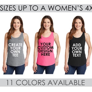 Custom Tank Top, Custom Tank, Womens Tank Top, Ladies Tank Top, Plus Size Clothing, Plus Size Tank, Personalized Tank Top, Plus Size Active