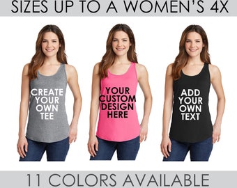 Custom Tank Top, Custom Tank, Womens Tank Top, Ladies Tank Top, Plus Size Clothing, Plus Size Tank, Personalized Tank Top, Plus Size Active