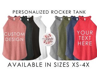 Tanque personalizado, camiseta sin mangas rocker personalizada, espalda cruzada personalizada, camiseta sin mangas Racerback para mujer, ropa de talla grande, tanque de talla grande, espalda cruzada de talla grande