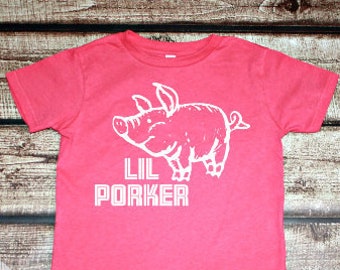 Lil Porker Pig Shirt, baby graphic tee, baby shirt, toddler shirt, infant shirt, toddler graphic tee, kids shirt, kids clothing, pig tee