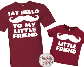 Say Hello To My Little Friend Shirt Set,  Father Son Tees, Father Son Matching Shirts, Daddy and Me Matching Shirts, Matching Family Shirts