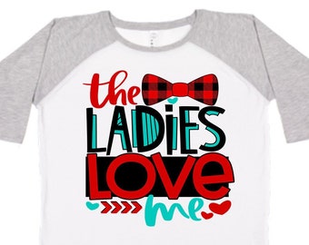 Camiseta "Las chicas me adoran", Camiseta de San Valentín para niño, Camiseta de San Valentín infantil, Camiseta del Día de San Valentín, Primer conjunto de San Valentín para bebé, Camiseta de San Valentín para niño