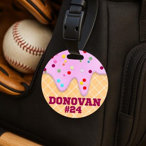 Respect the Drip Baseball Bag Tag, Ice Cream Drip Baseball Bag Tag, Custom Baseball Bag Tags, Personalized Baseball Tag, Baseball Gifts