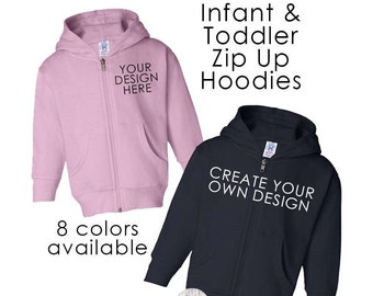 Create Your Own Sweatshirt, Custom Kids Zip Up Sweatshirt, Custom Toddler Hoodie, Baby Hoodie, Kids Hoodie, Custom Design Sweatshirt, Zip Up
