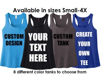 Custom Tank, Personalized Tank Top, Custom Racerback, Women's Racerback Tank Top, Plus Size Clothing, Plus Size Tank, Plus Size Racerback