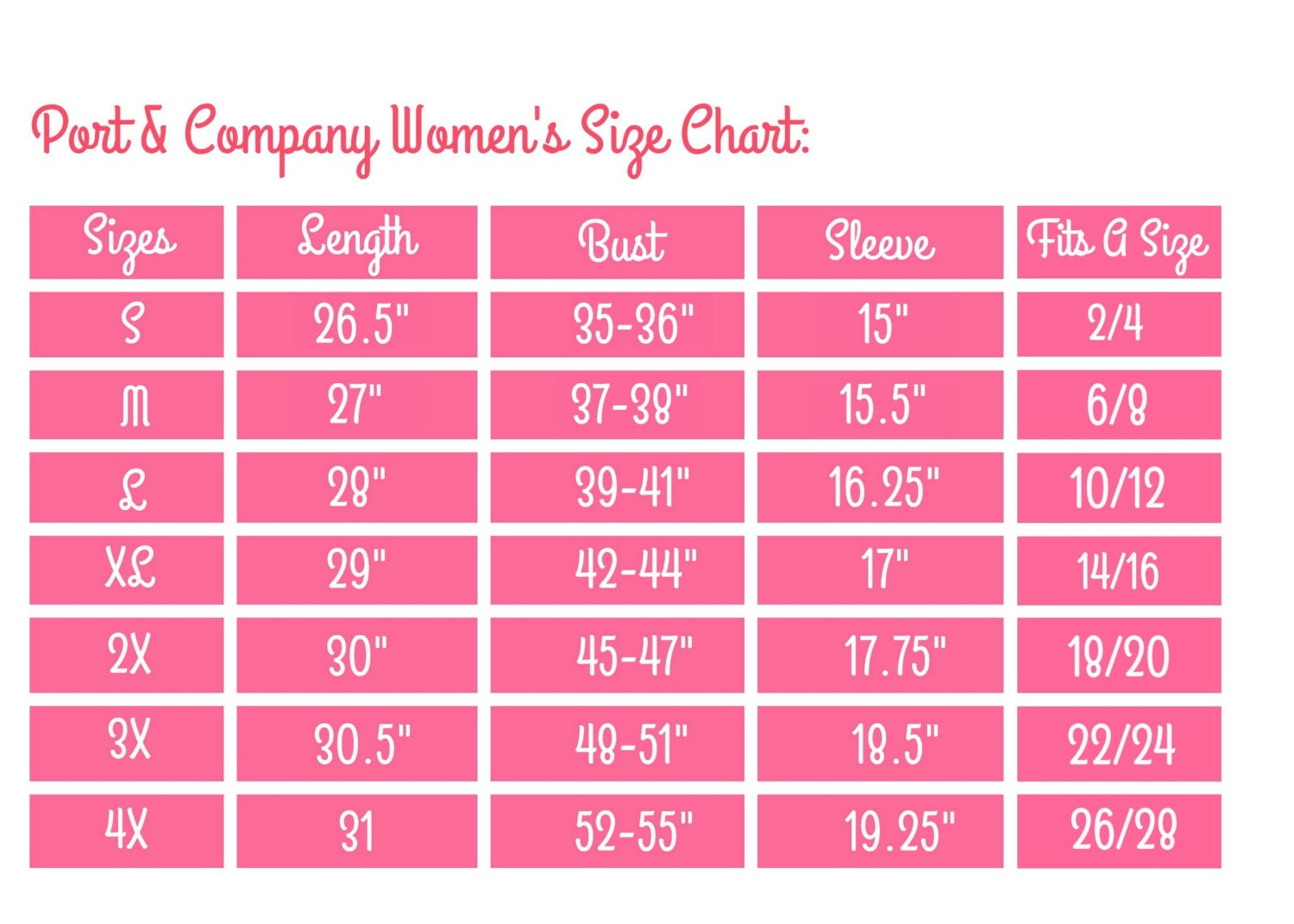 Port And Company Youth Size Chart