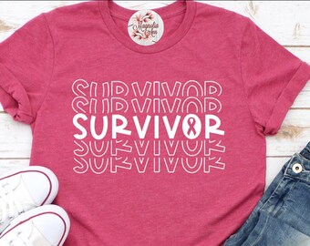 Chemise de sensibilisation au cancer, chemise de survivant du cancer, chemise de soutien au cancer, chemises du cancer du sein, chemise ruban rose, chemise de survivant du cancer, cancer