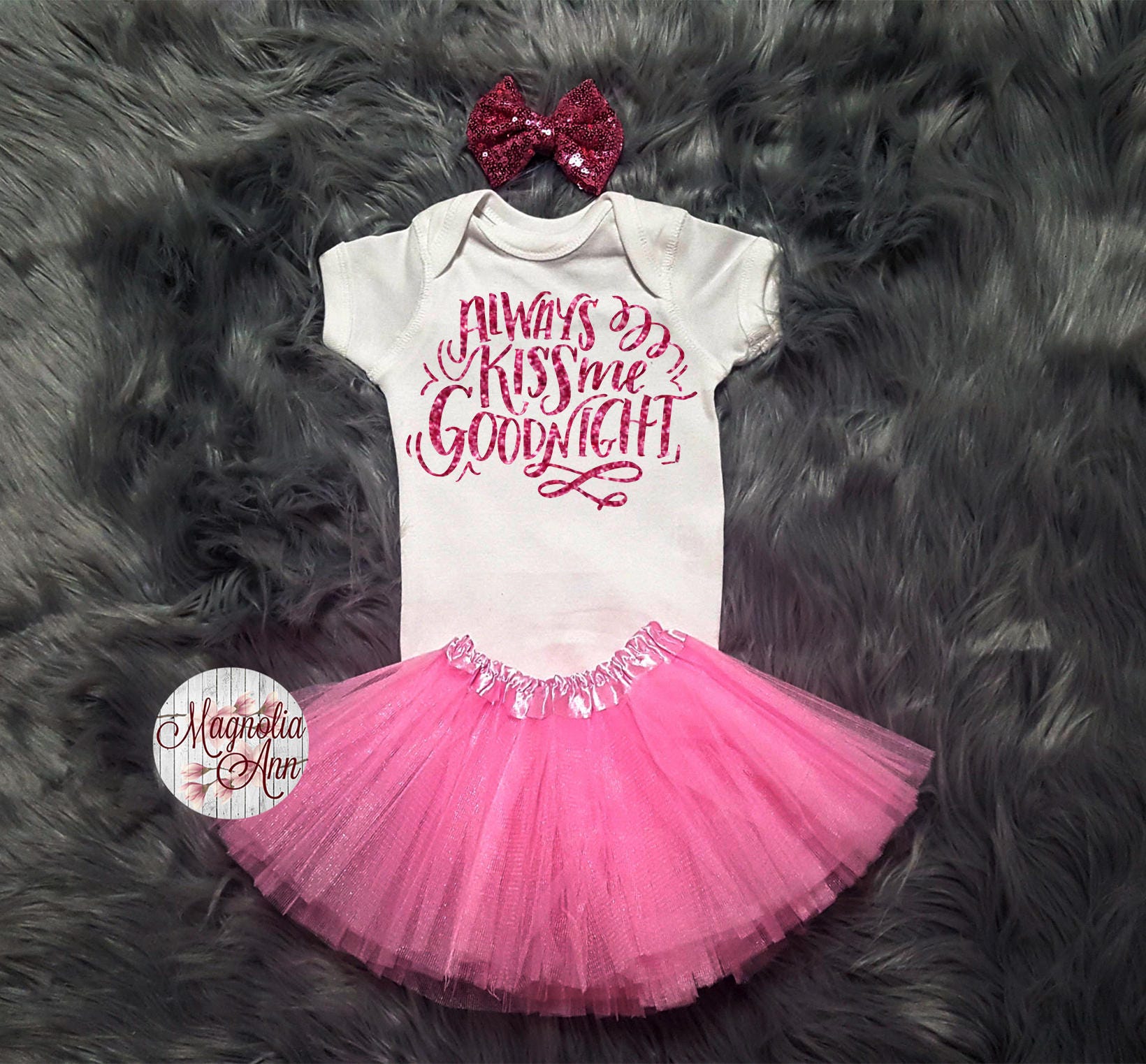 Always Kiss Me Goodnight Valentines Outfit Toddler Valentines Day