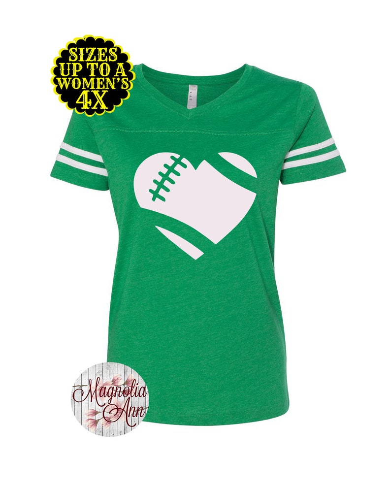Heart Love Football Shirt Womens Football Shirt Football Etsy