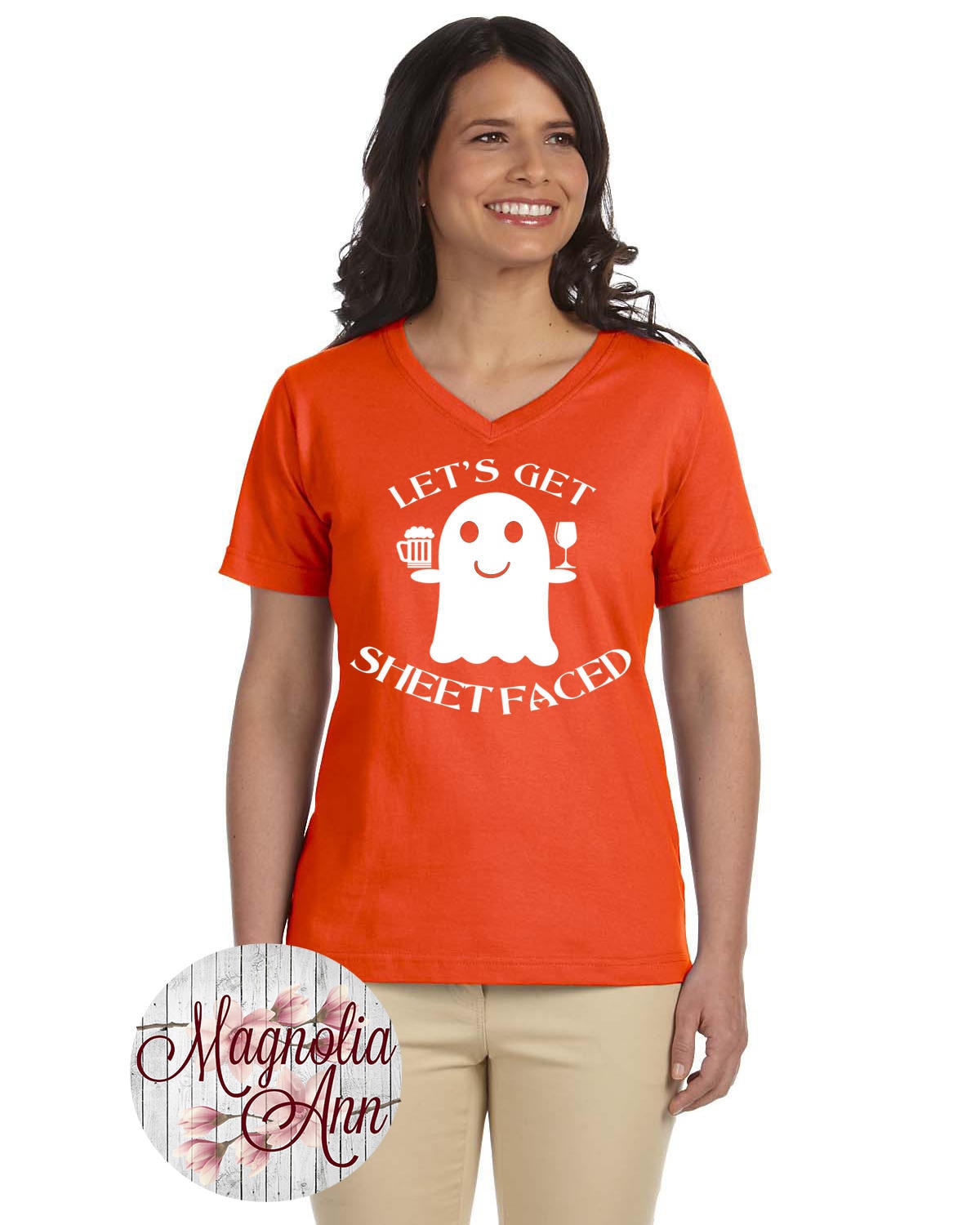 Sheet Faced Women's V-neck T-shirt Plus 