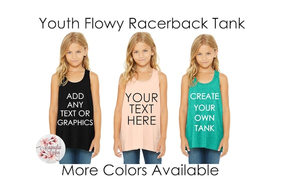 Girls Custom Tank Top, Kids Racerback Tank Top, Kids Tank Top, Girls Summer Tanks, Summer Girl Clothes, Tank Tops For Girls, Gifts For Girls