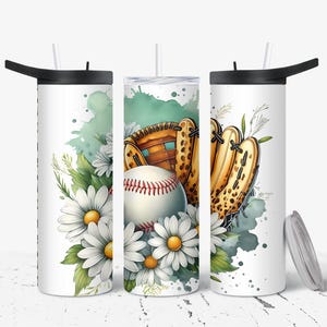 Floral Baseball Tumbler, Mom Tumbler, Baseball Tumbler, Baseball Cup, Baseball Gift, 20 OZ Tumbler, 30 OZ Tumbler, Gift for Her, Mom Gift