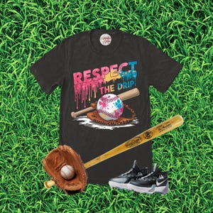 Respektieren Sie den Tropfenfänger T-Shirt, Baseball-Shirt, Jungen-Baseball-Tropfen-Shirt, Baseball-Shirt für Kinder, Kinder-Baseball-Shirt, Baseball-T-Stück, Eiscreme-Tropfen