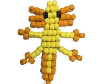 Decoración de pared prefabricada de ajolote con cuentas Kandi de poni gigante de 17 pulgadas