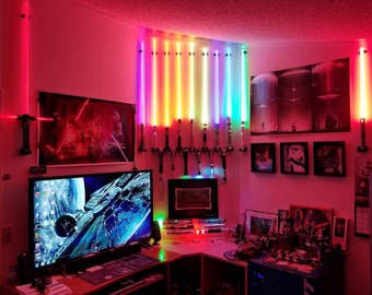 Original Lightsaber Wall Mount, Galaxy&#39;s Edge lightsaber wall mount, Light Saber Black series Force FX, lightsaber mounts