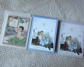 New Baby Cards, Congratulation or Newborn Announcement, Original Art and Poetry