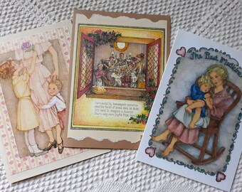 Set of Vintage Style Cards for Mothers: Birthday, Appreciation, Mother's Day, Valentines, Get Well Card, Original Art and Poetry