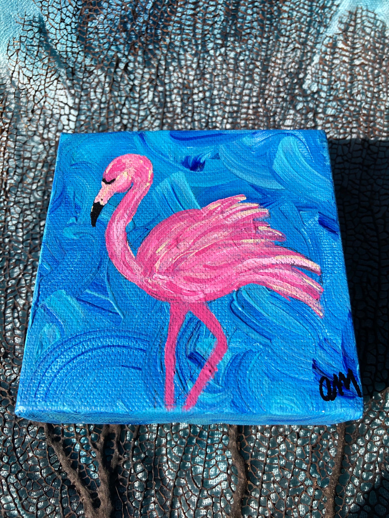 Flamingo Pintura acrílica original | Etsy