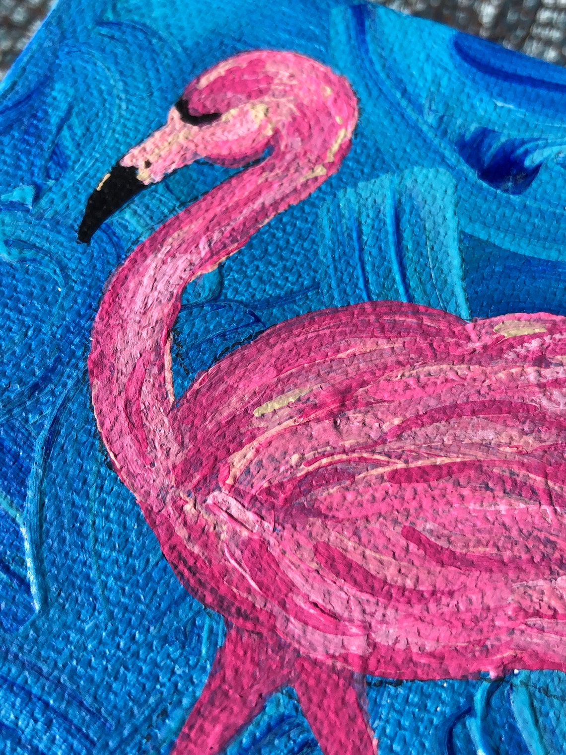 Flamingo Pintura acrílica original | Etsy