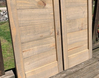 RUSTIC Shudder/arch Style Wooden Swinging Saloon Doors. unstained 