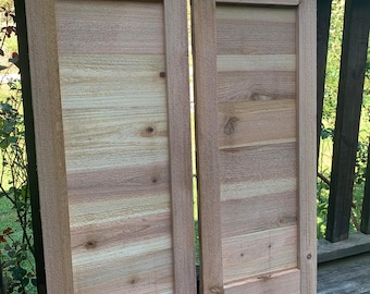 RUSTIC Cedar Shudder Style Wooden Swinging Saloon Doors.      ”unstained”