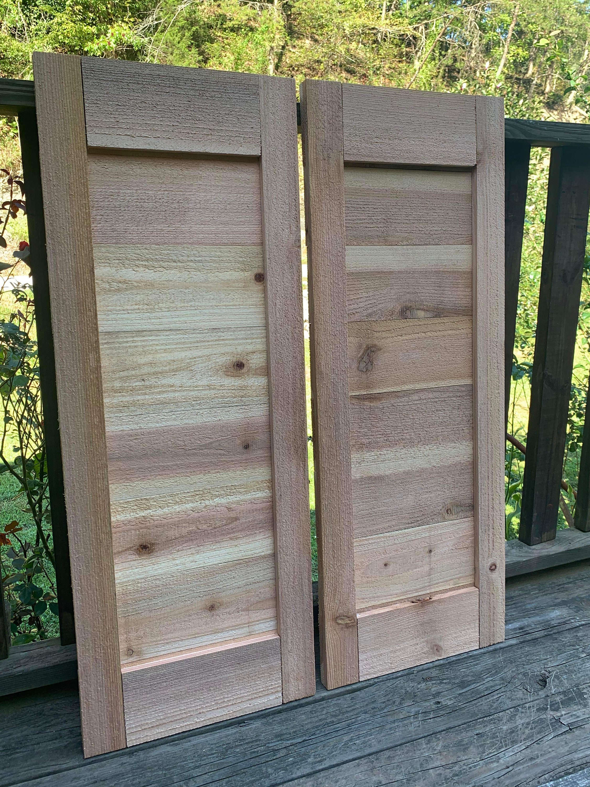 RUSTIC Cedar Shudder Style Wooden Swinging Saloon Doors. ”unstained”
