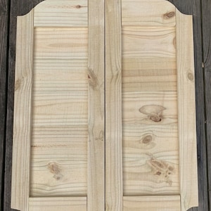 RUSTIC Double Arch/Shudder Style Wooden Swinging Saloon Doors.      ”unstained”