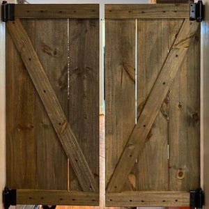 RUSTIC Barn Style Wooden Swinging Saloon Doors.      ”unstained”
