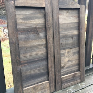 RUSTIC Shudder/Arch Style Wooden Swinging Saloon Doors.      ”unstained”