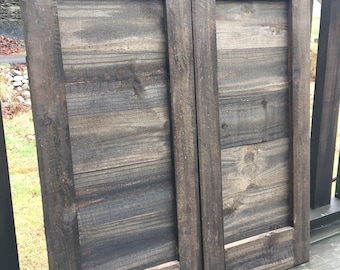 RUSTIC Shudder/Arch Style Wooden Swinging Saloon Doors.      ”unstained”