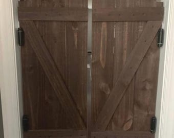 RUSTIC Arch Style Wooden Swinging Saloon Doors “unstained”