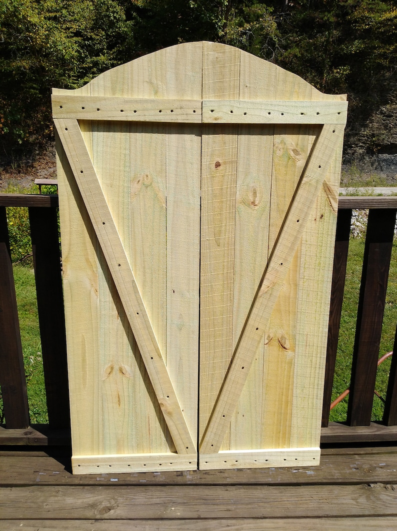 RUSTIC Arch Style Wooden Swinging Saloon Doors unstained Etsy