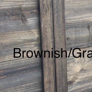 May include: Close-up of a wooden surface with a brownish-gray color. The wood grain is visible, and the text "Brownish/Gray" is printed on the surface.